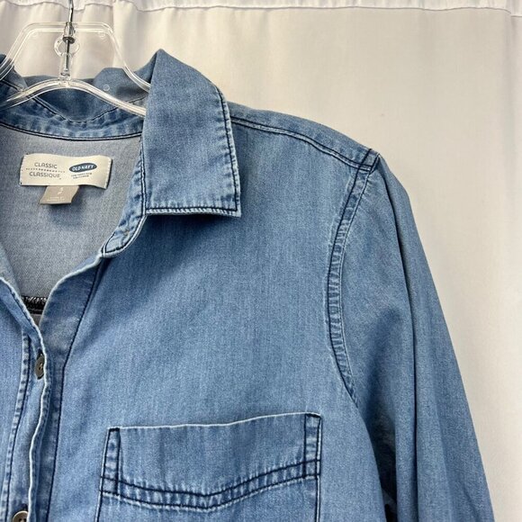 Old Navy Womens Button Down Long Sleeve Top Blue Size Small - Picture 3 of 9